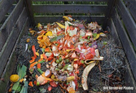Bild von einem Komposthaufen im Garten