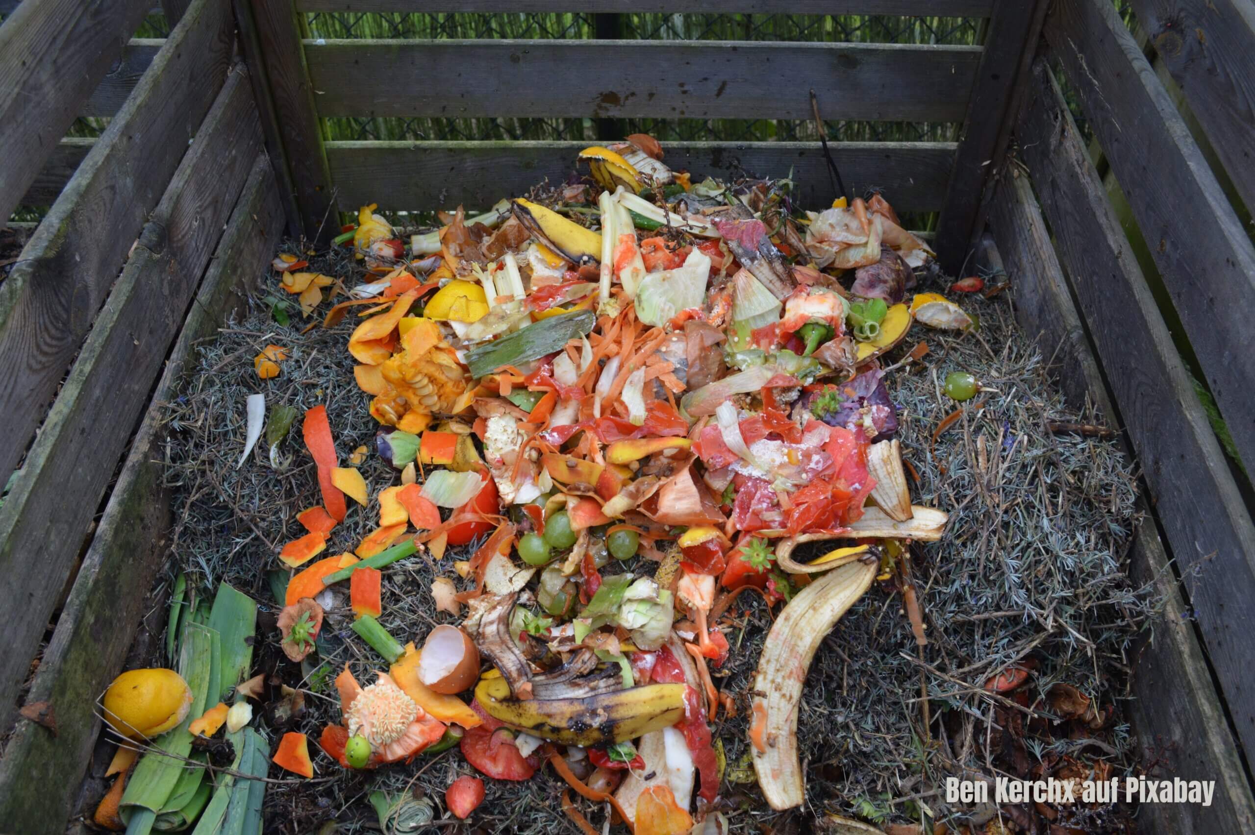 Bild von einem Komposthaufen im Garten